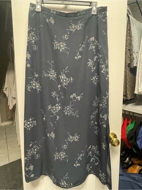 Vintage Navy Floral A-Line Skirt